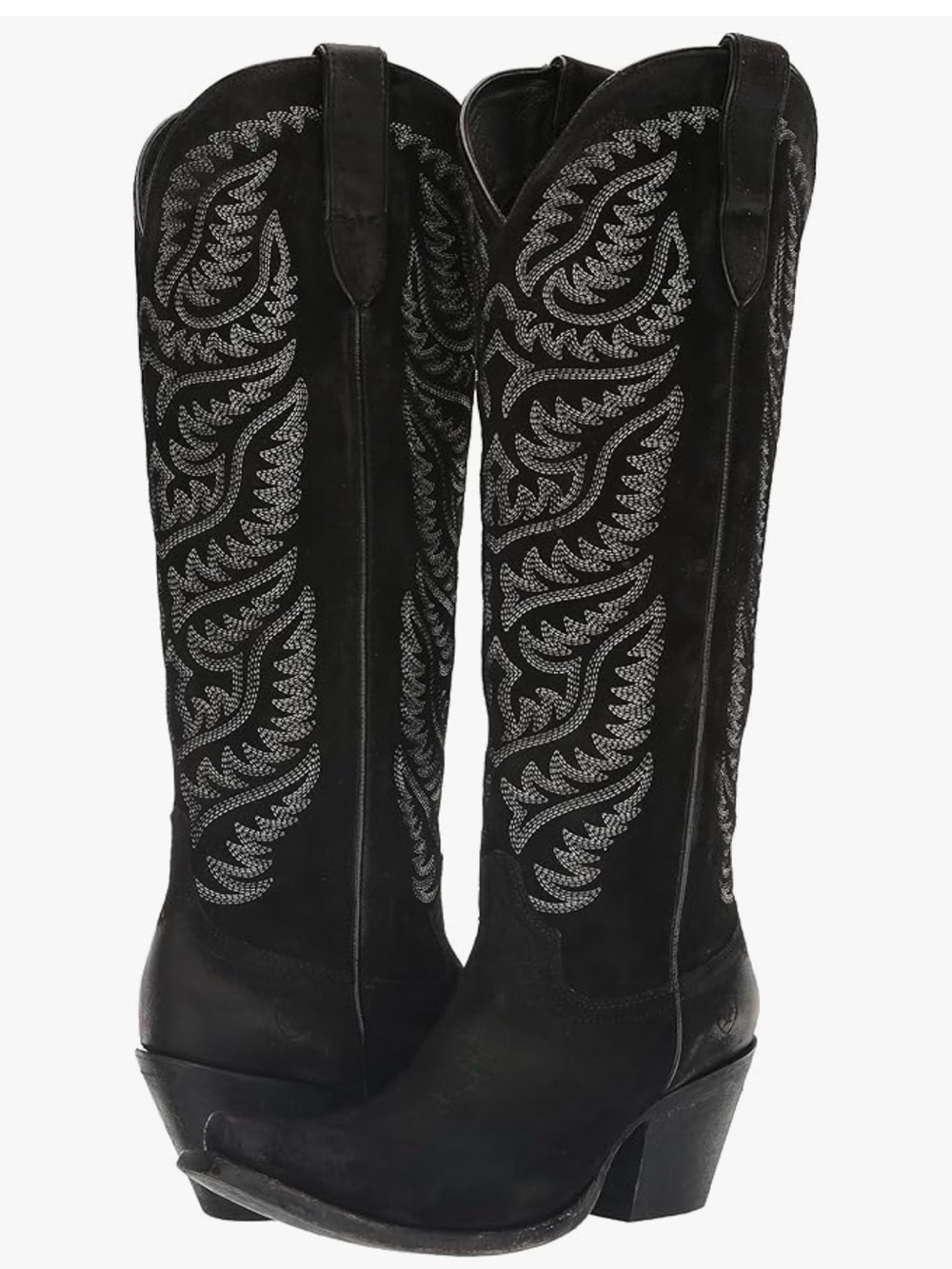 NEW Ariat Black GENUINE LEATHER Suede Distressed Laramie Western TALL Boots SZ 9